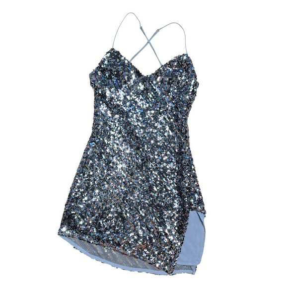 For Love & Lemons Multi Colored Showtime Sequin Mini Dress Womens XS - Picture 2 of 8